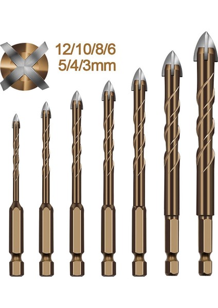 12MM 3/4/5/6/8/10/12MM Çapraz Altıgen Kiremit Uçları Seramik Cam Beton Delik Testere Alaşımlı Üçgen Matkap (Yurt Dışından) fiyatları