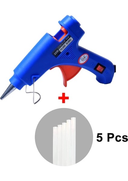 20W Ab Mavi Set A Ab 20W Ab Sıcak Tutkal Tabancası Endüstriyel Mini Tabancalar, 7mm Tutkal Çubukları ile Termo Elektrikli Isı Sıcaklığı Onarım Aracı Dıy Aksesuarları (Yurt Dışından)