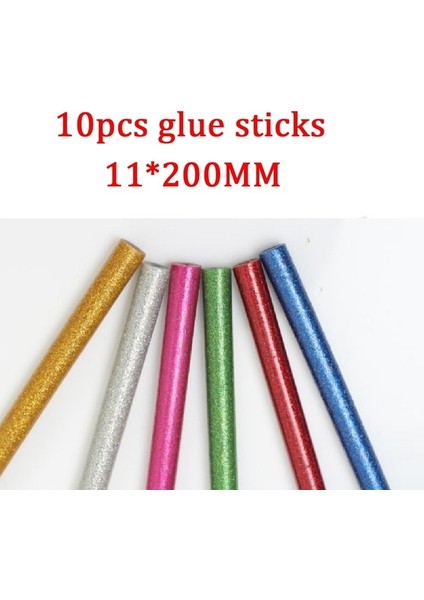 10 Adet Renkli Çubuklar 60W, Ab 11MM 60W/80W/100W Silikon Tabancası Sıcak Tutkal Araç Kutuları Seti Profesyonel Deco Tabanca Mermi ile Metal Ev Aletleri Workpro (Yurt Dışından)