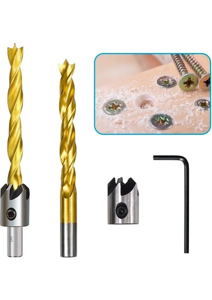 7 Adet 3-10MM Xcan Matkap Ucu 3-10MM Titanyum Kaplama Havşa Matkap Ucu Seti Altıgen Anahtar ile Vida Deliği Matkap Kesici Hss Ağaç Işleme Aleti (Yurt Dışından)