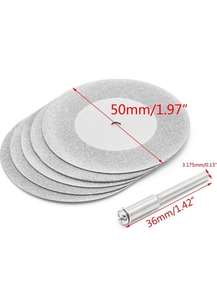 Gümüş 40MM 5 Adet 18MM Diamonte Kesme Diskleri Matkap Ucu Shank Döner Alet Bıçağı (Yurt Dışından)