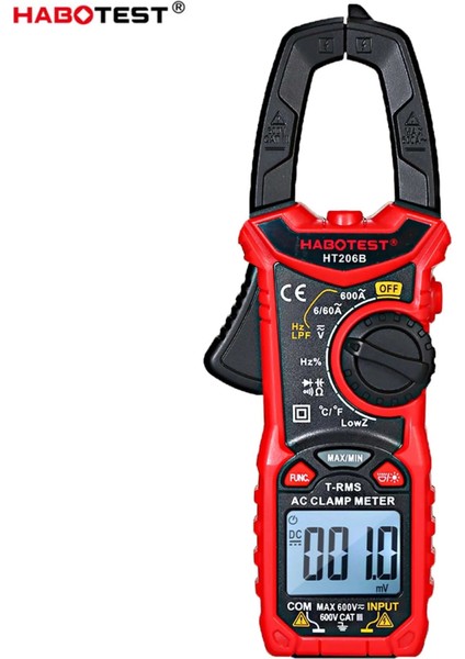 HT206A Habotest HT206 Ac Dc Dijital Pens Metre Multimetre Pinza Amperimetrica True Rms Yüksek Hassasiyetli Kapasite Ncv Ohm Hz Test Cihazı (Yurt Dışından)