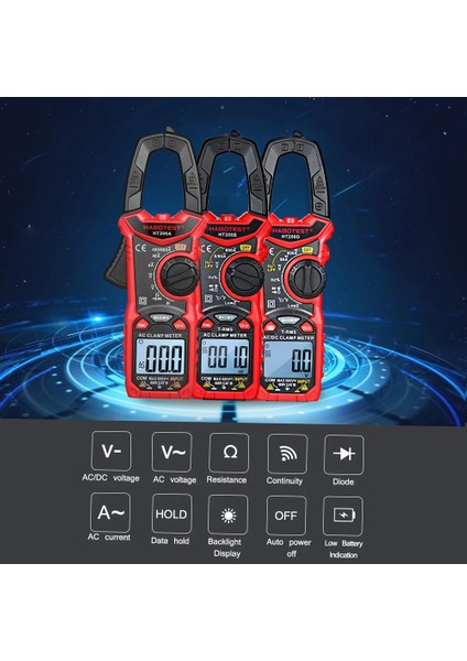 HT206A Habotest HT206 Ac Dc Dijital Pens Metre Multimetre Pinza Amperimetrica True Rms Yüksek Hassasiyetli Kapasite Ncv Ohm Hz Test Cihazı (Yurt Dışından)