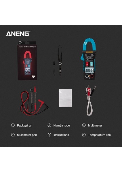 Mavi ST205 4000 Sayım Tam Otomatik Aralıkları Dijital Multimetre Pens Metre Ac Gerilim Ncv Direnç Otomatik Mutimetre Araçları El Feneri ile (Yurt Dışından)