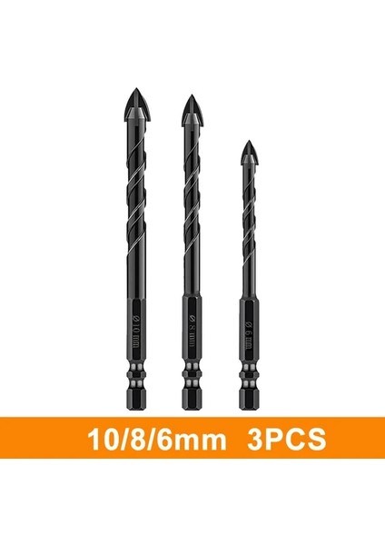 B-6-8-10MM 3-12MM Çapraz Hex Kiremit Matkap Uçları Seti Cam Seramik Beton Delik Açıcı Tuğla Sert Alaşım Üçgen Bit Beton Matkap Uçları (Yurt Dışından)