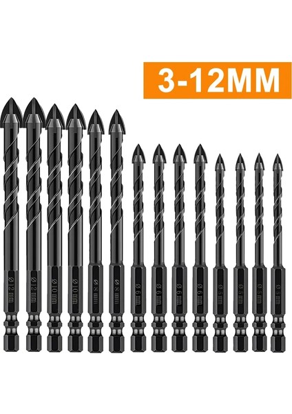 B-6-8-10MM 3-12MM Çapraz Hex Kiremit Matkap Uçları Seti Cam Seramik Beton Delik Açıcı Tuğla Sert Alaşım Üçgen Bit Beton Matkap Uçları (Yurt Dışından) fiyatları