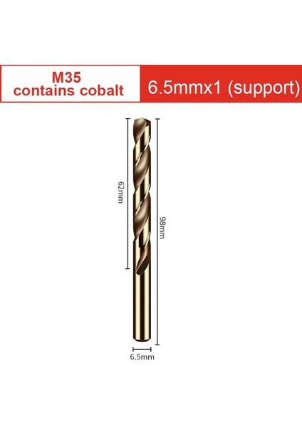 6.5mm 1 Adet 1-20MM Büküm Matkap Ucu M35 Kobalt Içeren Tungsten Çelik Elektrikli Matkap Ucu Süper Sert Alaşımlı Çelik Için Evrensel Delme Seti (Yurt Dışından)