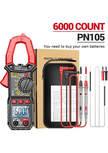 PN105 PN103 PN104 PN105 Dijital Pens Metre Ac/dc Akım Profesyonel Multimetre 6000 Sayım True Rms Test Cihazı Otomatik Aralığı Voltmetre (Yurt Dışından)