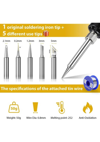 80W Abd Yükseltme 80W Elektronik Havya Seti Ayarlanabilir Sıcaklık Hızlı Isıtma Kaynak Araçları LCD Dijital Havya Tel Akı (Yurt Dışından) fırsatları