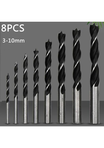 8 Adet 3-10MM 8 Adet/takım Ahşap Matkap Ucu Seti 3MM-10MM Ağaç Işleme Ahşap Araçları Için Matkap Uçları Seti Spiral Matkap Ucu Yüksek Karbonlu Çelik (Yurt Dışından)