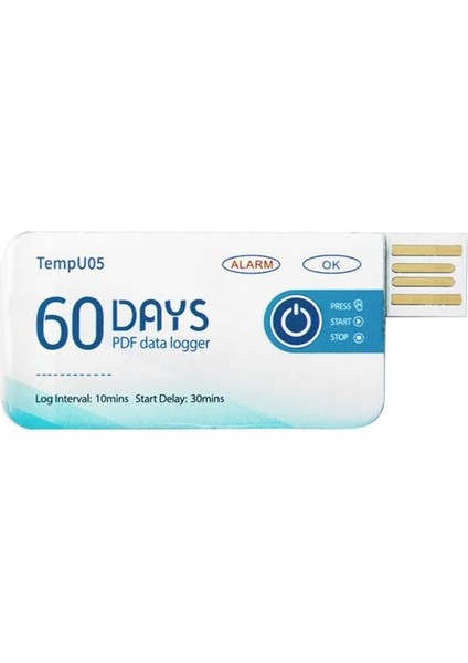 Bluewhite 60 Gün 1 Adet 1 Adet Sıcaklık Veri Kaydedici Pdf Raporu Sıcaklık Kaydedici Tek Kullanımlık USB Sıcaklık Kayıt Cihazı (Yurt Dışından)