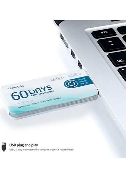 Bluewhite 60 Gün 1 Adet 1 Adet Sıcaklık Veri Kaydedici Pdf Raporu Sıcaklık Kaydedici Tek Kullanımlık USB Sıcaklık Kayıt Cihazı (Yurt Dışından)