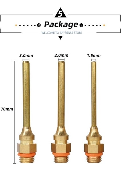 Set-5 Yüksek Kaliteli Bakır Nozullar Sıcak Tutkal Tabancası Aksesuarları Çapı 1.0 2.0 3.0 mm Sızdırmaz Hızlı Isı Iletimi (Yurt Dışından)