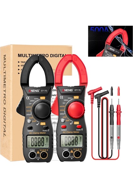 ST185 Siyah Gerilim Test Cihazı 500A Ac Akım Ac/dc 1999 Sayım Hz Kapasite Ncv Ohm Diyot Test Cihazı Aneng ST170 Pens Metre Dijital Multimetre (Yurt Dışından) fırsatları