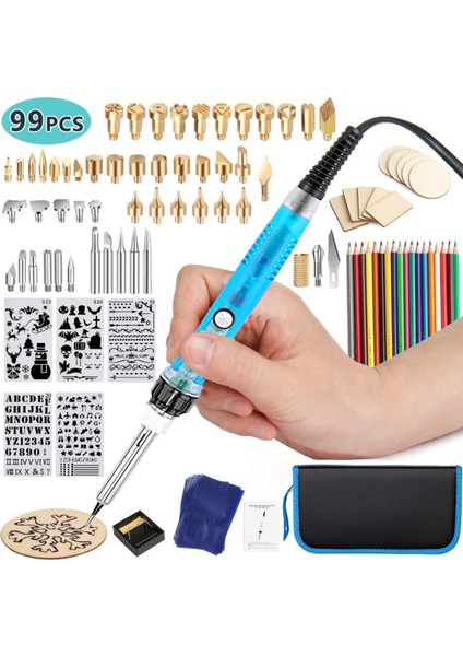 Mor 60W, Abd Dıy 99 Adet Ahşap Yakma Kiti Isı Transferi Kabak Gravür Aracı Anahtarı ile Termostat Havya Kalem Seti 302-842℉ (Yurt Dışından)