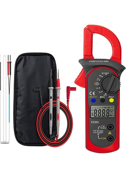 ST202 Kırmızı Amıtou ST202 Dijital Profesyonel Multimetre Kelepçe Gerilim Göstergesi Ampermetre Amperometrik Pens Metre Araçları Elektrikçi Için (Yurt Dışından)