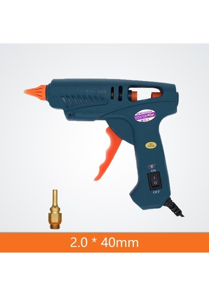 2.0X40MM Nozul 100W, Abd 60W 100W Ab Abd Tak Sıcak Tutkal Tabancası Güç Anahtarı ile Saf Bakır Nozullar 5 Tutkal Çubukları 11MM Ev Güç Aracı Ev Dıy Zanaat (Yurt Dışından)