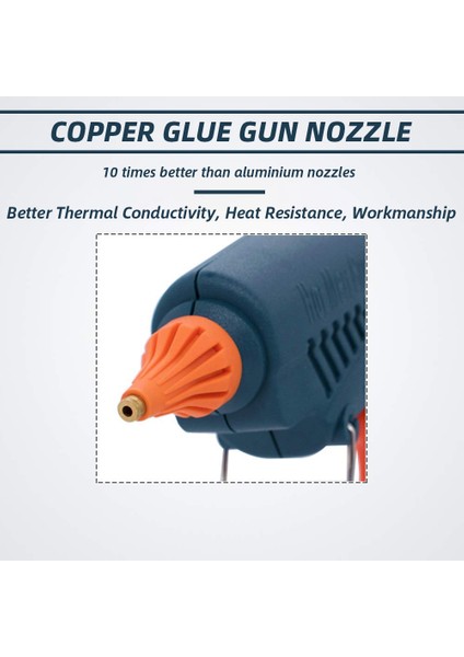 2.0X40MM Nozul 100W, Abd 60W 100W Ab Abd Tak Sıcak Tutkal Tabancası Güç Anahtarı ile Saf Bakır Nozullar 5 Tutkal Çubukları 11MM Ev Güç Aracı Ev Dıy Zanaat (Yurt Dışından) modelleri