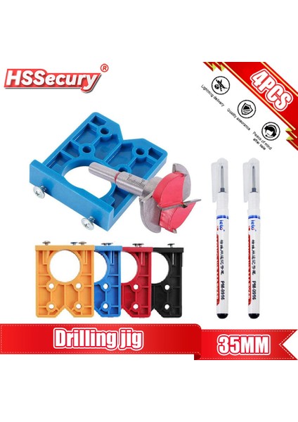 Mavi Set 35MM Menteşe Delme Jig Seti Gizli Kılavuz Menteşe Delik Delme Bulucu Ağaç Işleme Delik Açıcı Kapı Dolap Aksesuarları Araçları (Yurt Dışından) fiyatları