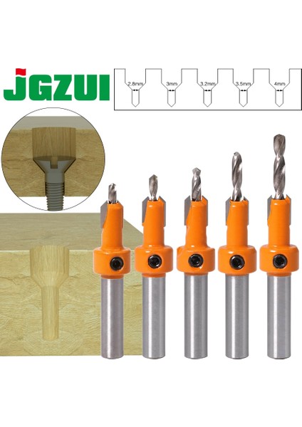 2.8MMX8MM 8mm Shank Hss Ağaç Işleme Havşa Yönlendirici Bit Seti Vida Extractor Remon Yıkım Ahşap Freze Kesici (Yurt Dışından)