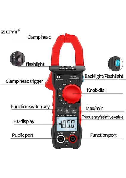 Zt-Qs4 Zoyı Zt-Qs4 Dijital Pens Metre Multimetre 600A Test Cihazı Ac/dc Akım 6000 Sayımlar True Rms Kapasite Ncv Ohm Hz Transistör (Yurt Dışından) modelleri