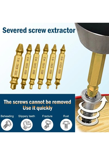 Kırmızı Hasarlı Vida Çıkarıcı Matkap Ucu 4/5/6 Pcs Set Soyulmuş Kırık Vida Cıvata Sökücü Çıkarıcı Kolayca Yıkım Araçlarını Çıkarın (Yurt Dışından)