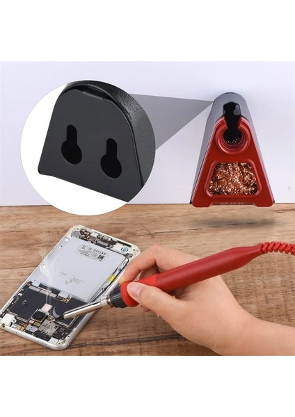 Sarı Jcd 820 Alüminyum Alaşımlı Elektrikli Havya Standı Tutucu Kaynak Temizleme Bakır Topu Lehim Teli Rma Lehim Macunu ile Sabit (Yurt Dışından)