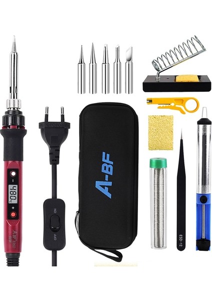 Mor (Set2) Ab A-Bf 220 V/110 V Havya Kiti Dijital Ekran Elektrikli Kaynak Demir Aracı Tamir Ayarlanabilir Sıcaklık Havya Ipuçları Onarım (Yurt Dışından)