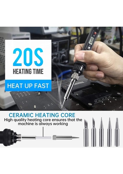 Mor (Set2) Ab A-Bf 220 V/110 V Havya Kiti Dijital Ekran Elektrikli Kaynak Demir Aracı Tamir Ayarlanabilir Sıcaklık Havya Ipuçları Onarım (Yurt Dışından) modelleri