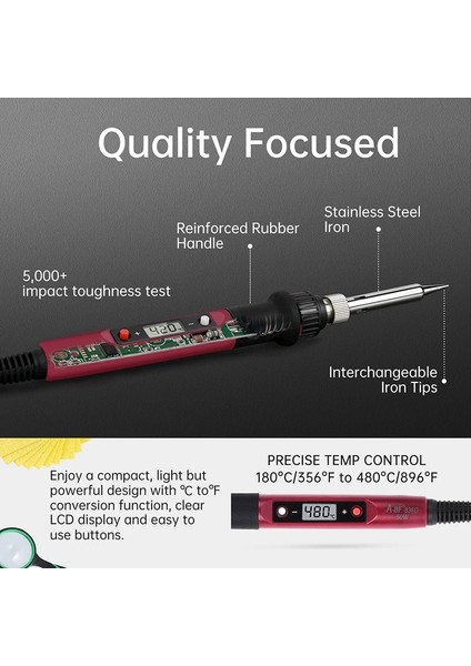 Mor (Set2) Ab A-Bf 220 V/110 V Havya Kiti Dijital Ekran Elektrikli Kaynak Demir Aracı Tamir Ayarlanabilir Sıcaklık Havya Ipuçları Onarım (Yurt Dışından) fırsatları