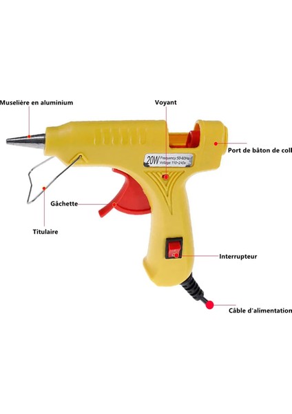 Siyah Tutkal Tabancası Abd 20 W Elektrikli Sıcak Tutkal Tabancası Çok Fonksiyonlu Ev Mini Tutkal Tabancası Elektrikli Sıcaklık Isı Sıcaklık Anahtarı Araçları Tutkal Sopa ile (Yurt Dışından)