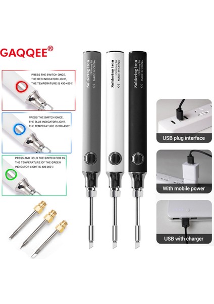 Altın Tarzı 3 5V 8W 5V 8W Elektrikli Havya Seti USB Şarj Ayarlanabilir Sıcaklık Şarj Edilebilir Lehimleme Istasyonu ile Taşınabilir Tamir Araçları (Yurt Dışından) modelleri