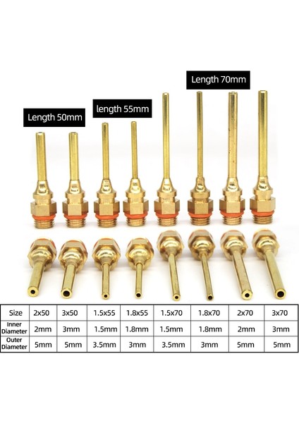 1.5X70MM 1.5X70MM 1.8X55MM Sıcak Tutkal Tabancası Bakır Uzun Meme Büyük ve Küçük Çaplı Meme 1mm Meme Meme Anahtarı Ile, 1 Adet/grup (Yurt Dışından)
