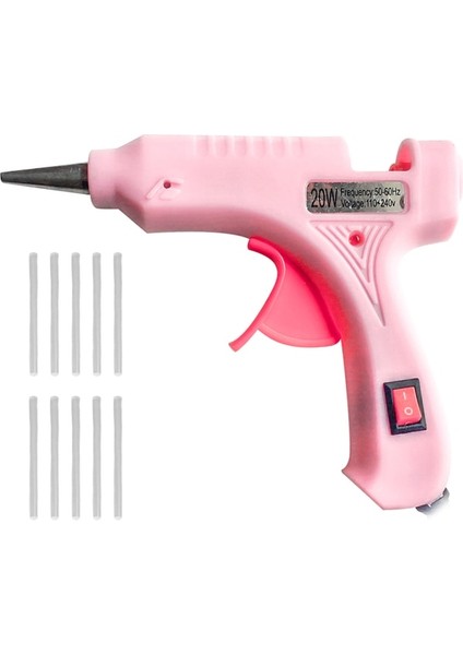 Kırmızı 20W, Abd 20W Sıcak Tutkal Tabancası ile 7mm 10 Adet Tutkal Çubukları Mini Endüstriyel Tabancalar Isı Sıcaklığı Termo Elektrikli Dıy Onarım Aracı (Yurt Dışından)