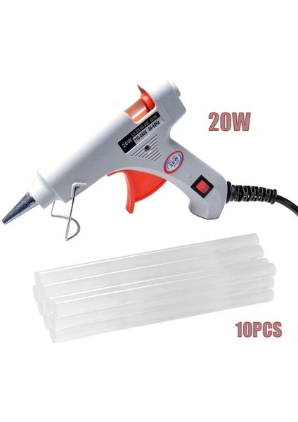 10 Adet Çubuklarla 20W, Abd 20W Sıcak Tutkal Tabancası Kullanımı 7 * 100MM Tutkal Çubukları Mini Endüstriyel Ev Silahları Isı Sıcaklığı Termo Elektrikli Dıy Onarım Aracı (Yurt Dışından)