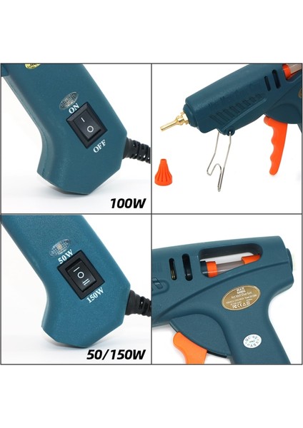 2X50MM 50W-150W, Ingiltere Sıcak Tutkal Tabancası 50W/150W Sabit Sıcaklık Sıcak Tabancası 11MM Tutkal Çubukları Profesyonel Endüstriyel Eriyik Tabancası Yapıştırıcı Tamir Aracı (Yurt Dışından)