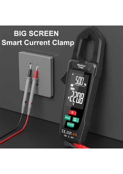 TS18A FY382 Büyük Ekran Dijital Pens Metre Akıllı Ac Gerilim Akım Kelepçesi True Rms Otomatik Aralığı Sıcaklık Kapasite Ohm Hz Ampermetre Pense (Yurt Dışından) modelleri