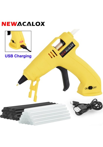 SD7L120N20 12W Newacalox Akülü Sıcak Tutkal Tabancası Kiti ile 100 Adet Tutkal Çubukları USB Şarj Edilebilir Tutkal Tabancası Hızlı Isıtma Çocuklar Yetişkinler Için Dıy El Sanatları (Yurt Dışından)