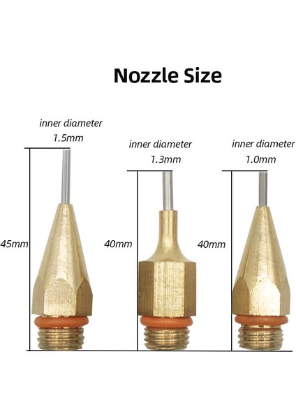 1.0X40MM 2 Adet Tutkal Tabancası Memesi 1mm 1.3mm 1.5mm Küçük Apture Çaplı Meme Sıcak Eriyik Tutkal Tabancası Değiştirilebilir Bakır Meme (Yurt Dışından) fırsatları