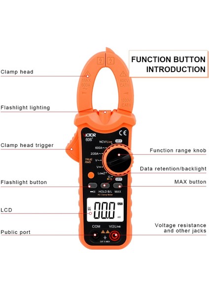 606B Plus Victor 606+ Dijital Pens Metre True Rms Dc/ac Multimetre Ampermetre Gerilim Test Cihazı Araba Hz Kapasite Ncv Ohm Pinza Amperimetrica (Yurt Dışından) modelleri