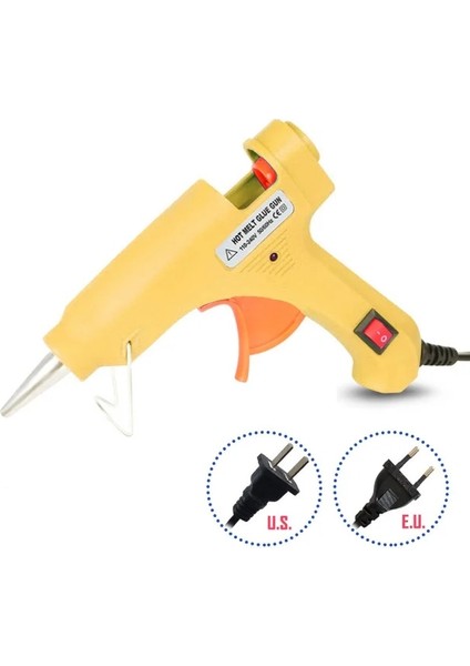 Sarı 20W, Ab 20W Mini Sıcak Tutkal Tabancası Hızlı Isıtma Sıcak Tutkal Tabancası El Sanatları Okul Dıy Sanatlar Ev Hızlı Onarım 8 Renk Kullanımı 7mm Tutkal Çubukları (Yurt Dışından)