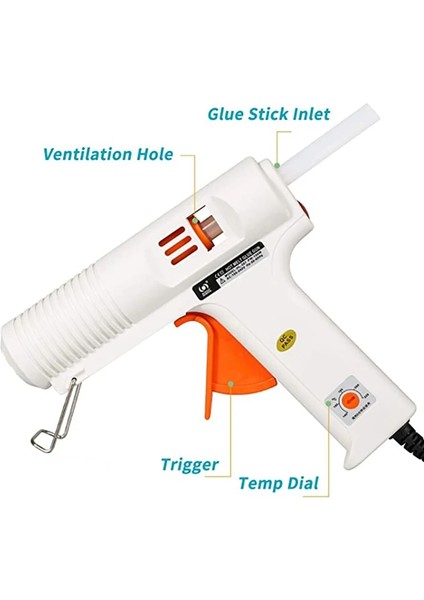 Beyaz Ab 110 W Sıcak Tutkal Tabancası Ayarlanabilir Yüksek Sıcaklık Tutkal Tabancası Greft Onarım Aracı Isı Tabancası AC110-240V 11MM Tutkal Çubuğu (Yurt Dışından) modelleri