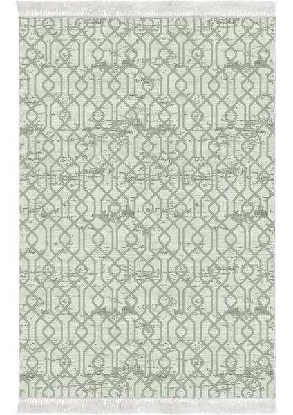 Dijital Mutfak Halısı Yıldız Deri Kaymaz Taban Saçaklı Modern Eliana Yeşil fiyatları