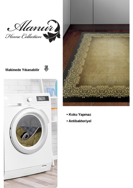 Dijital Mutfak Halısı Star Pamuk Kaymaz Taban Modern Roana Kahve modelleri
