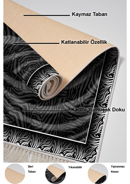 Dijital Mutfak Halısı Yıldız Deri Kaymaz Taban Saçaklı Modern Patti Gri indirimleri