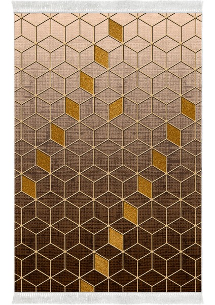 Dijital Salon Halısı Yıldız Deri Kaymaz Taban Saçaklı Modern Daire Kahve fiyatları