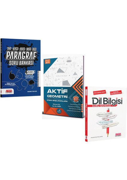 Paragraf - Dil Bilgisi Soru Bankası - Aktif Geometri TYT AYT 0'dan Başlayanlara 2 Kitap