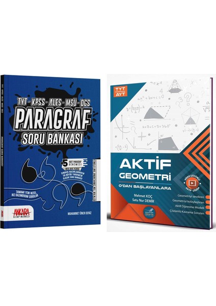 Paragraf Soru Bankası - Aktif Geometri TYT AYT 0'dan Başlayanlara 2 Kitap