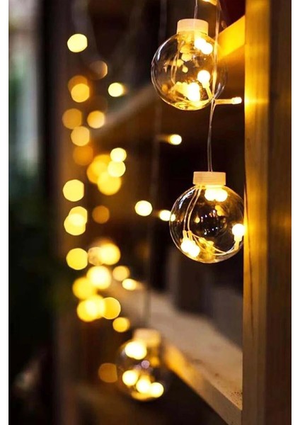 Dekoratif Işıklı Top Perde LED Fişli 8 Fonksiyonlu Günışığı Dilek Topu Ampul fiyatları