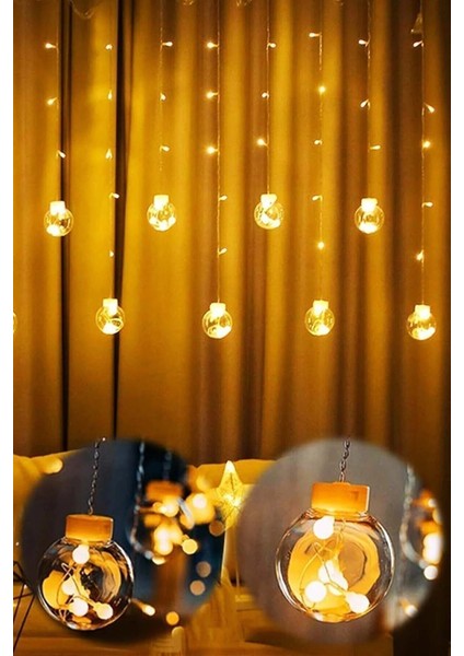 Dekoratif Işıklı Top Perde LED Fişli 8 Fonksiyonlu Günışığı Dilek Topu Ampul modelleri